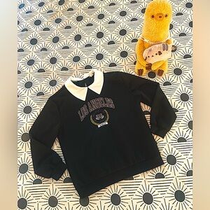 Adorable and Classic Girl’s Collared Logo Sweatshirt (Sz 10/11 Final Priced)